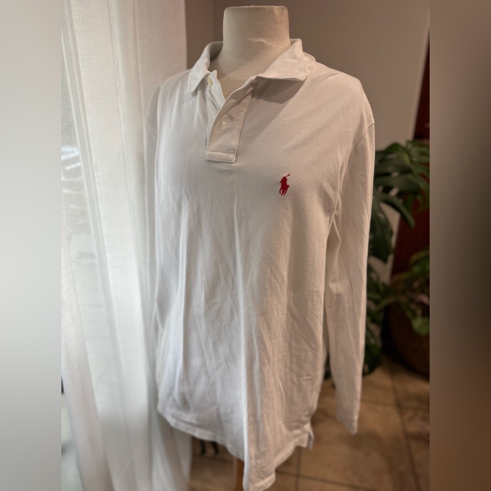 Polo Ralph Lauren White Long Sleeve‎ Custom Slim Fit Shirt Men’s XL